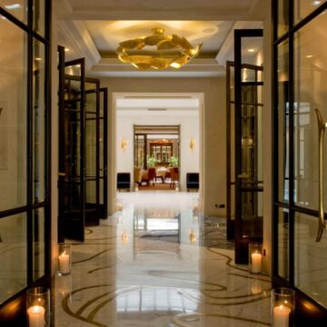 ANGELA chandelier - CASCADE wall sconces - Hotel Le Burgundy Paris