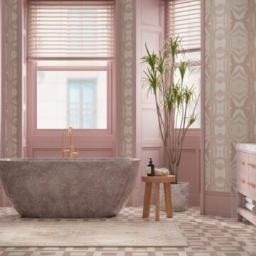 Liesl Lattice Rose Mist Bath 2 Liesl Lattice Rose Mist Bath 2